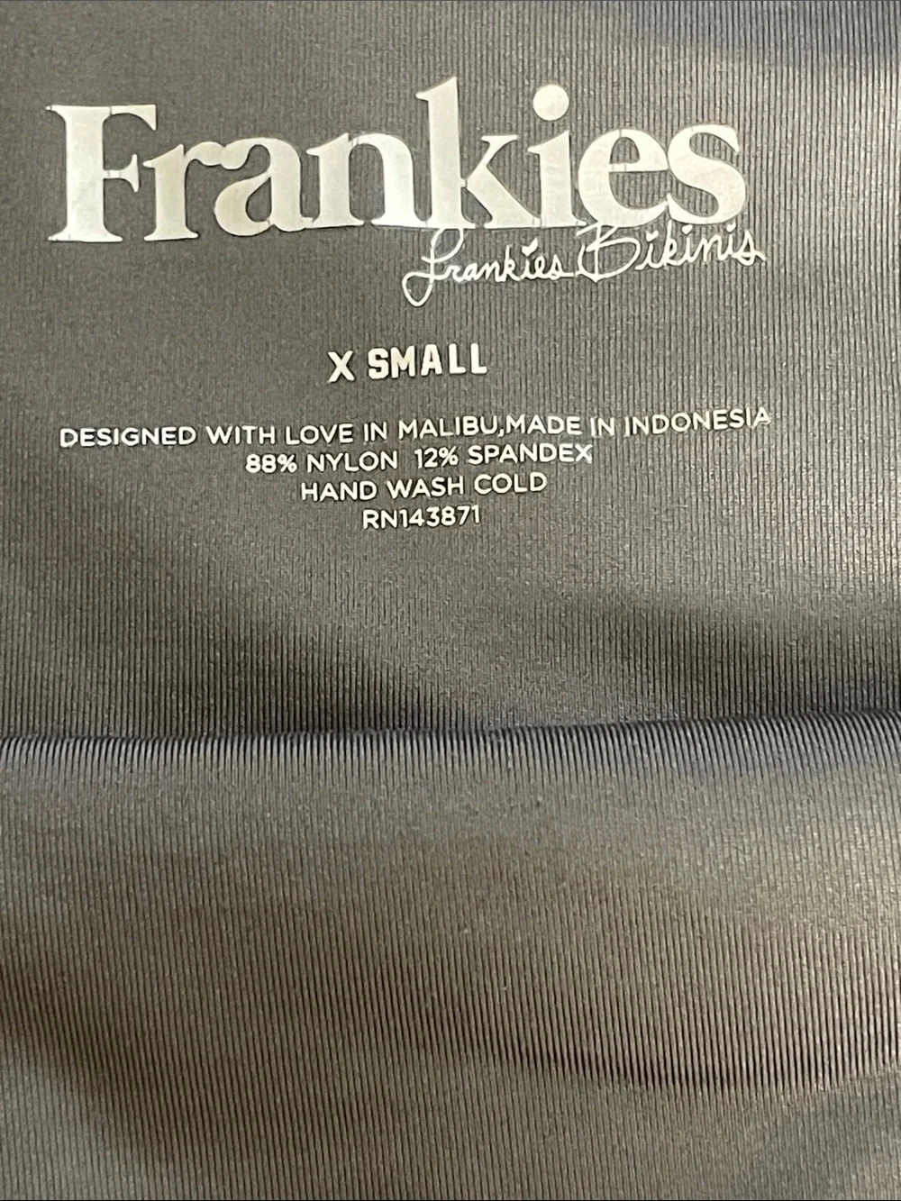 Frankie's Bikinis Ribbed Charcoal Swim Bottom